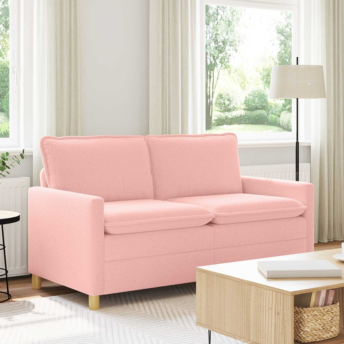 Bank Roze 156 x 81 x 87,5 cm Stof is nu te koop bij PeponiXL, paradijselijk wonen!