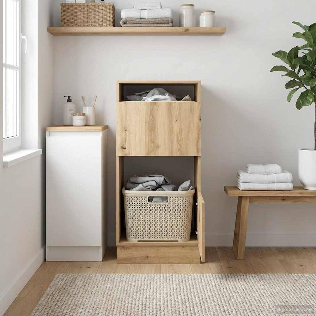 Wasmeubel Artisan Eiken 50 x 68 x 102 cm Bewerkt hout is nu te koop bij PeponiXL, paradijselijk wonen!