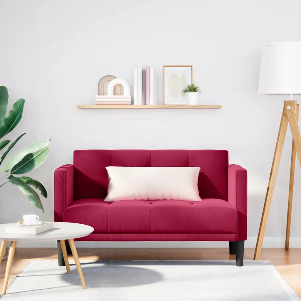 Loveseat bank wijnrood 111 cm fluweel is nu te koop bij PeponiXL, paradijselijk wonen!