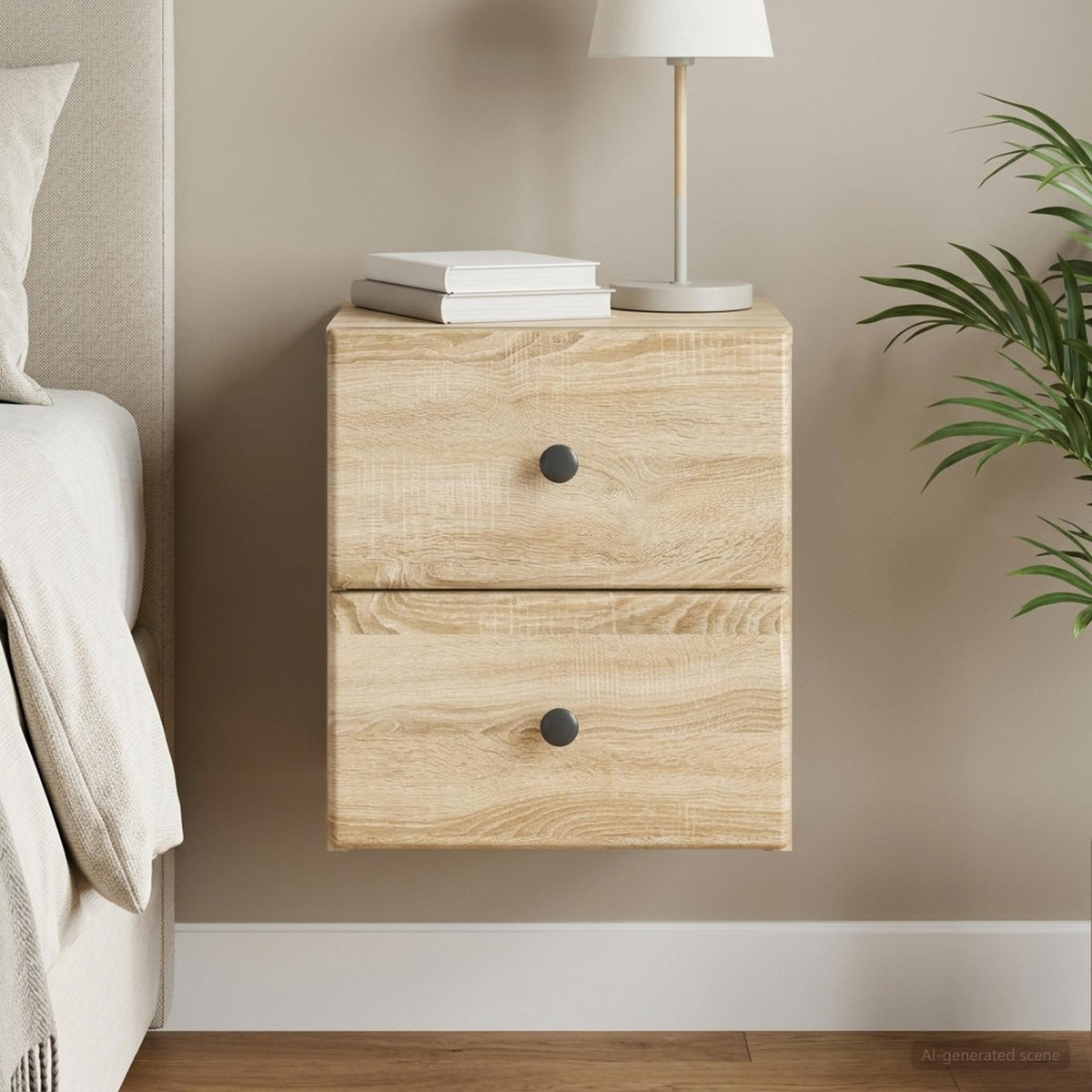 Wandbeugel Bedkast Sonoma Eiken 34,5 x 33 x 40 cm Bewerkt hout is nu te koop bij PeponiXL, paradijselijk wonen!