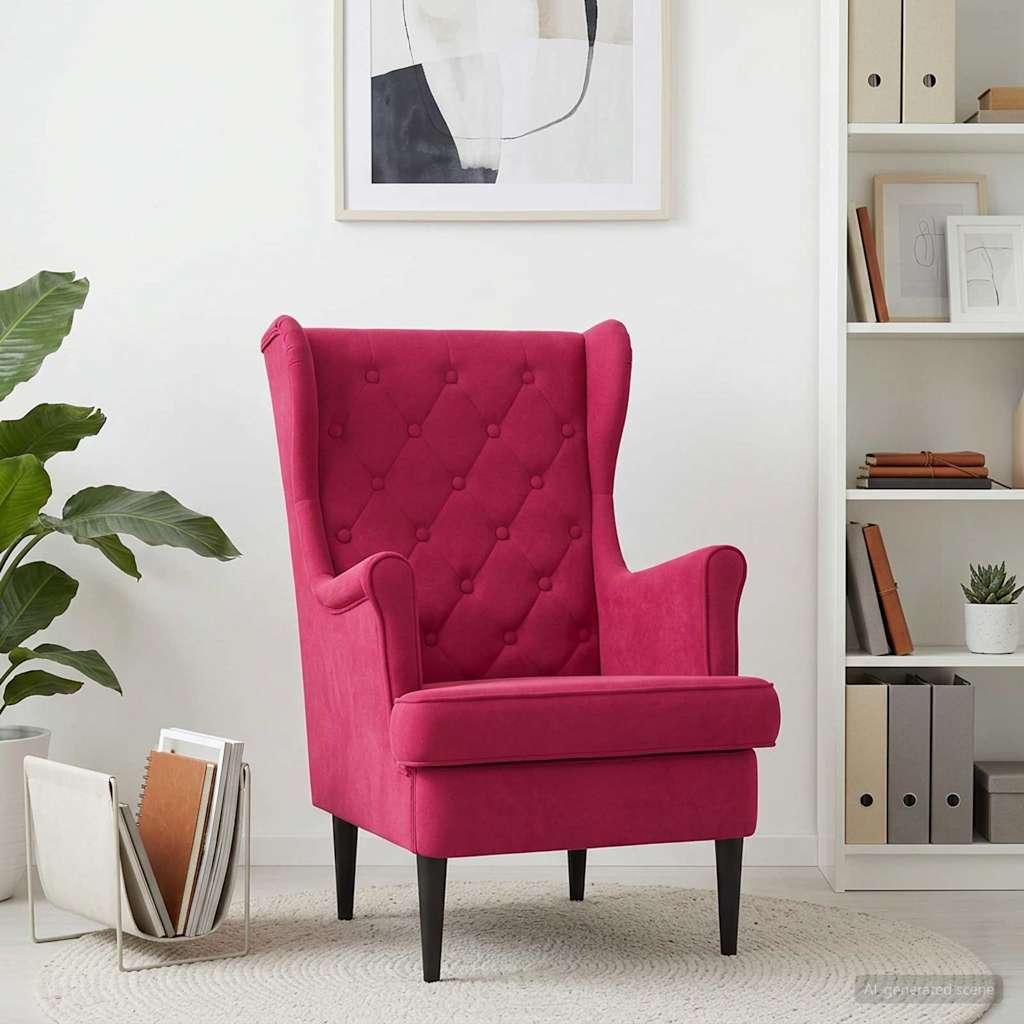 Fauteuil Wijnrood Fluweel is nu te koop bij PeponiXL, paradijselijk wonen!
