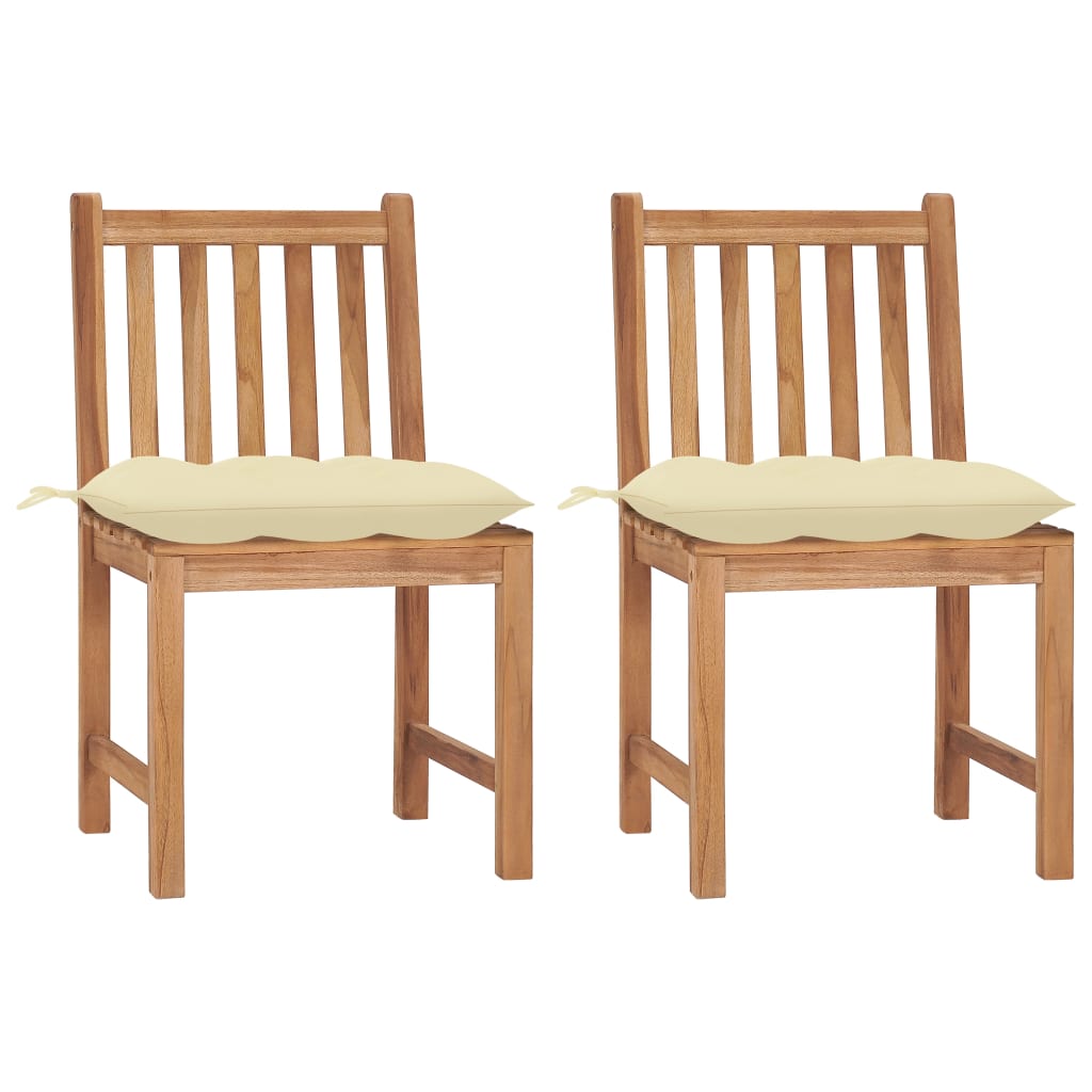Tuinstoelen 2 st met kussens massief teakhout is nu te koop bij PeponiXL, paradijselijk wonen!