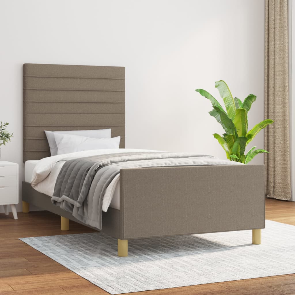 Bedframe zonder matras 100x200 cm stof taupe is nu te koop bij PeponiXL, paradijselijk wonen!