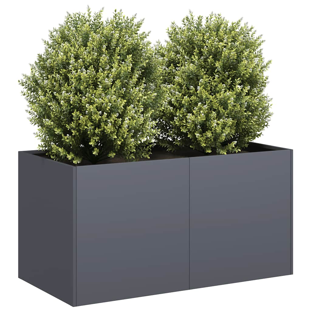 Plantenbak 80x40x40 cm koudgewalst staal antracietkleurig is nu te koop bij PeponiXL, paradijselijk wonen!
