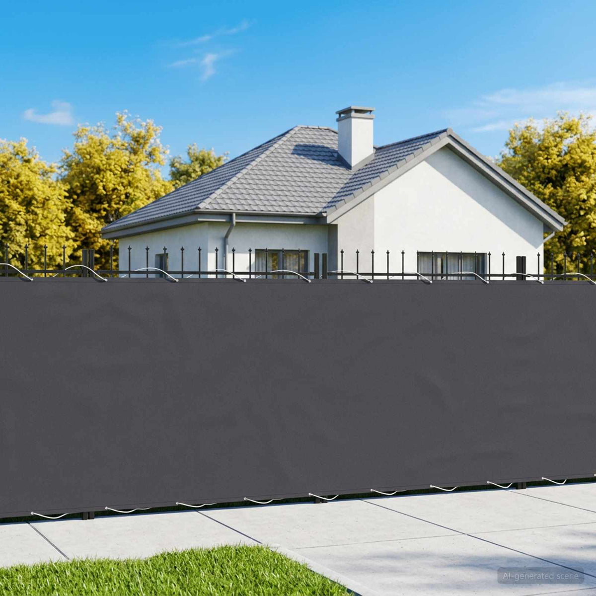 Balkon Privacy Scherm 1,5 x 25 m Stof met PU-coating Zwart is nu te koop bij PeponiXL, paradijselijk wonen!