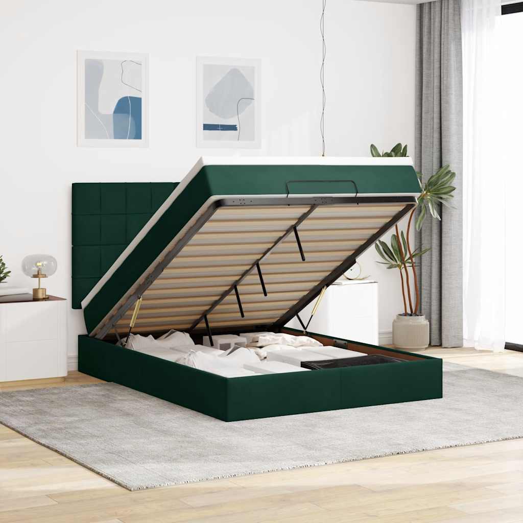 Ottoman bed met matrassen en LED's 140x200cm fluweel is nu te koop bij PeponiXL, paradijselijk wonen!