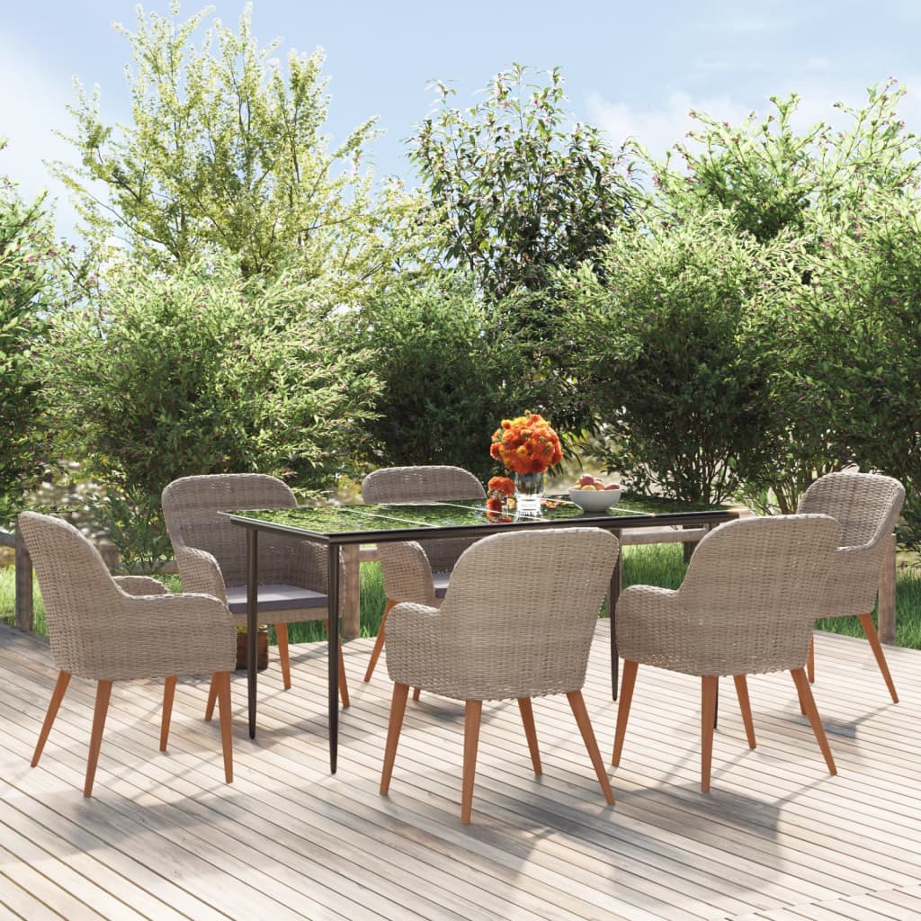 7-delige Tuinset met kussens bruin is nu te koop bij PeponiXL, paradijselijk wonen!