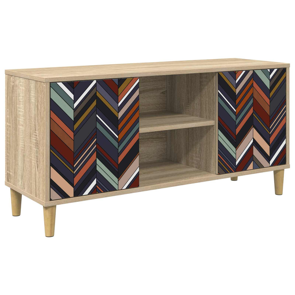 Tv-meubel OMMEN 102 x 33 x 50 cm Sonoma Bewerkt hout is nu te koop bij PeponiXL, paradijselijk wonen!