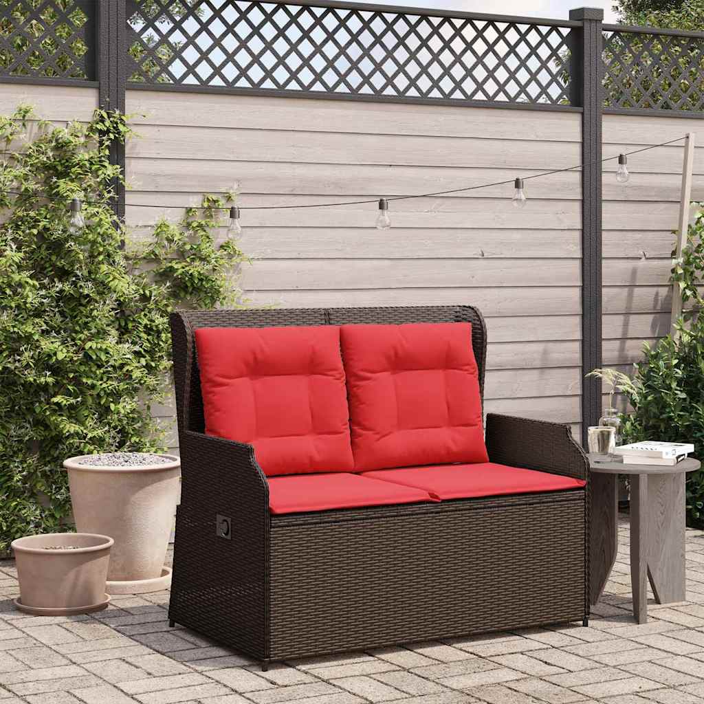 Tuinbank Bruin poly rattan is nu te koop bij PeponiXL, paradijselijk wonen!