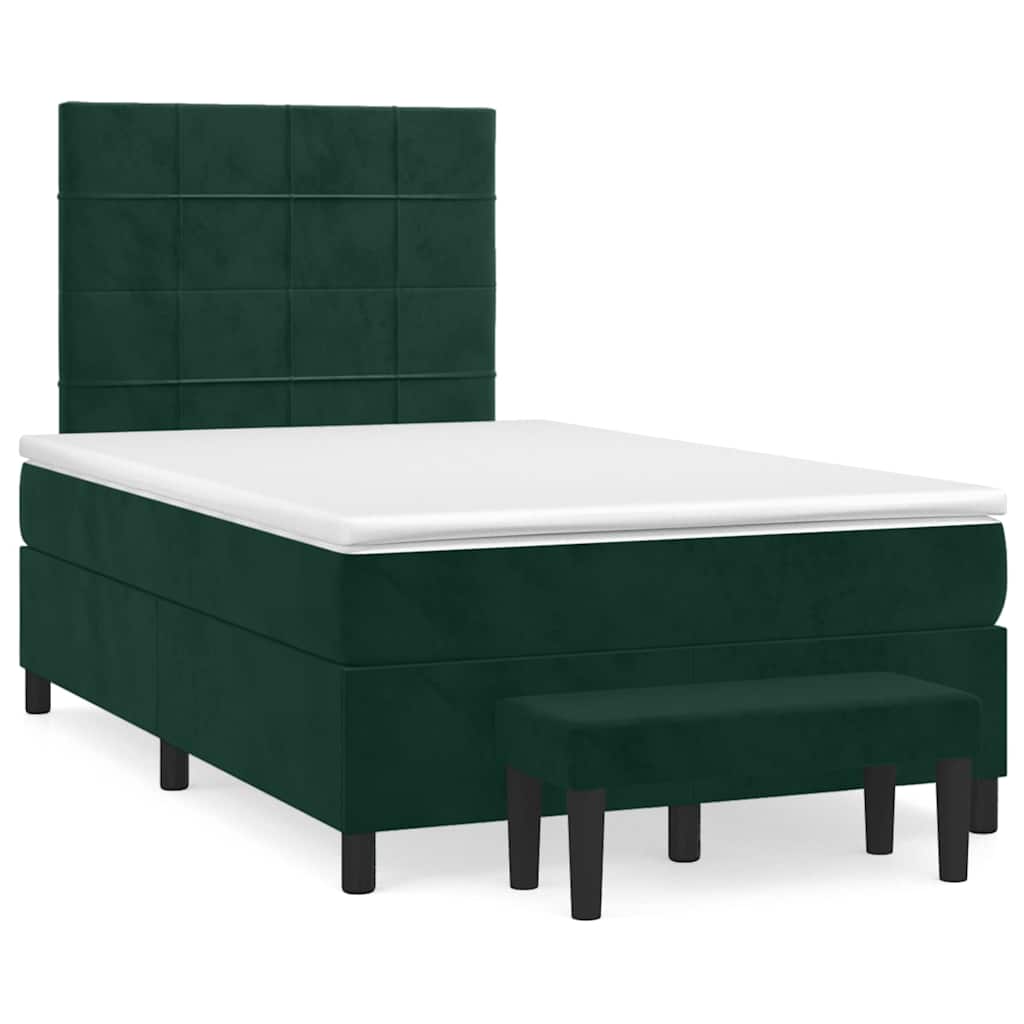 Boxspring met matras fluweel donkergroen 120x190 cm is nu te koop bij PeponiXL, paradijselijk wonen!