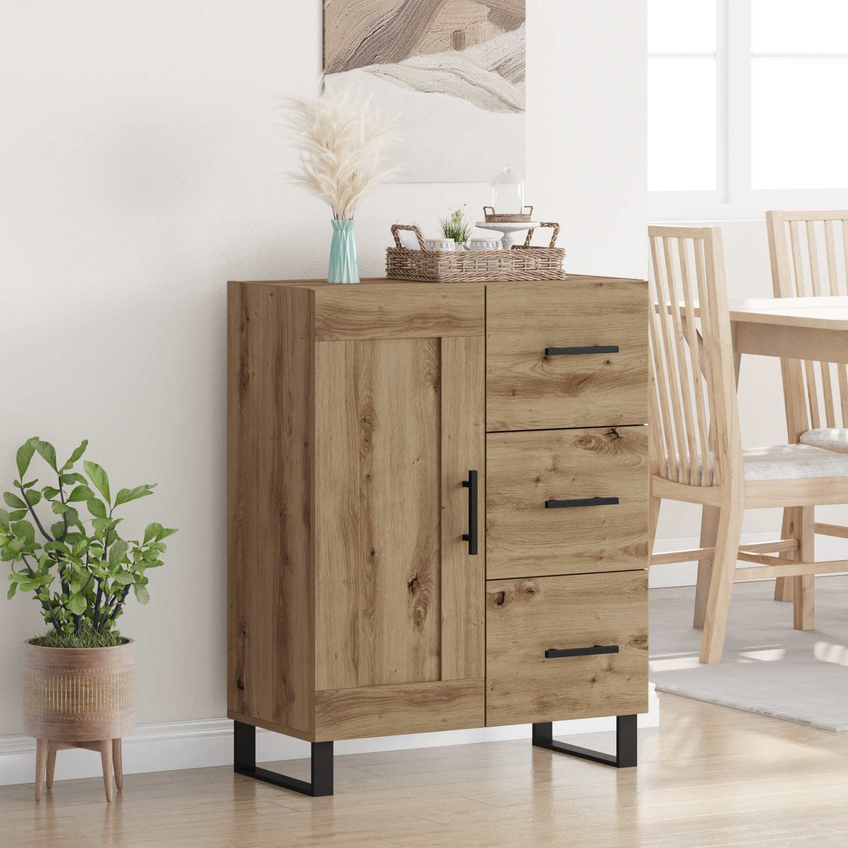 Dressoir Artisan Eiken 69,5 x 34 x 90 cm is nu te koop bij PeponiXL, paradijselijk wonen!