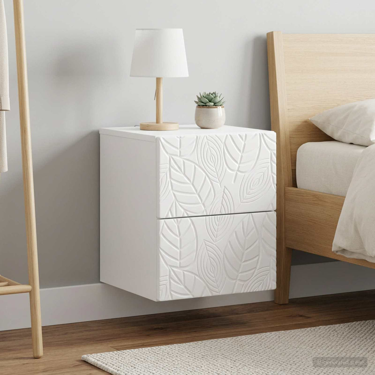 Wandbeugel Bedkast 2 pcs Hoogglans Wit 34,5 x 33 x 40 cm is nu te koop bij PeponiXL, paradijselijk wonen!