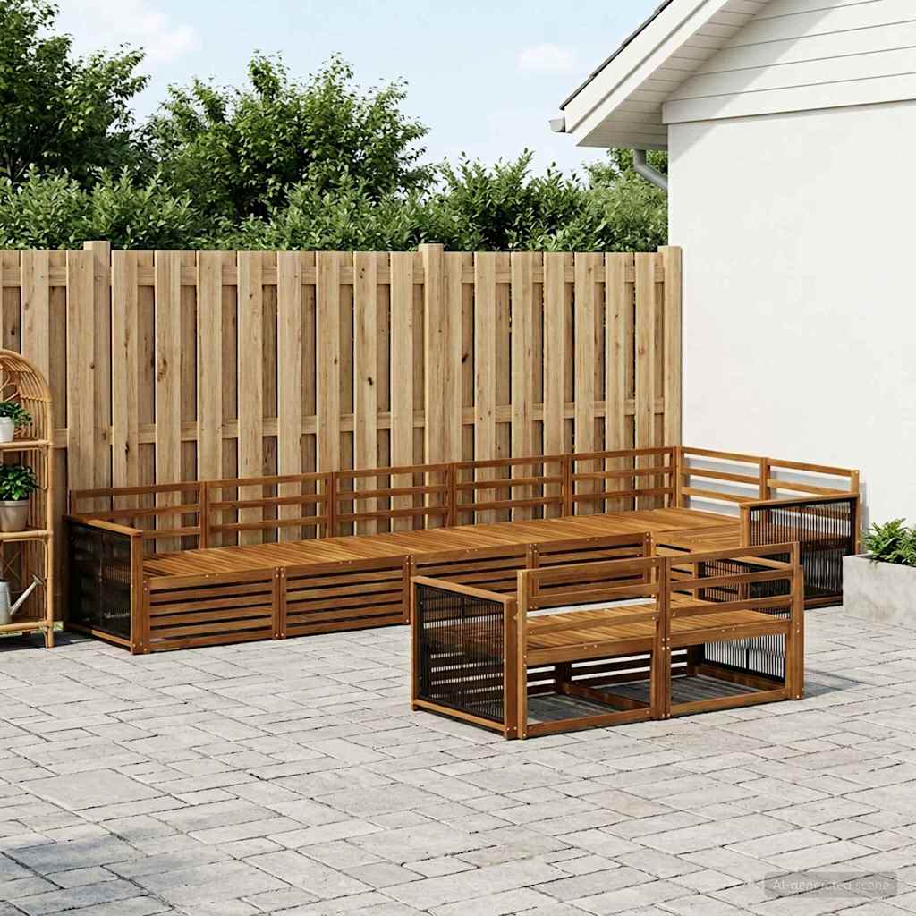 Buiten bankenset 8 pcs Naturel is nu te koop bij PeponiXL, paradijselijk wonen!