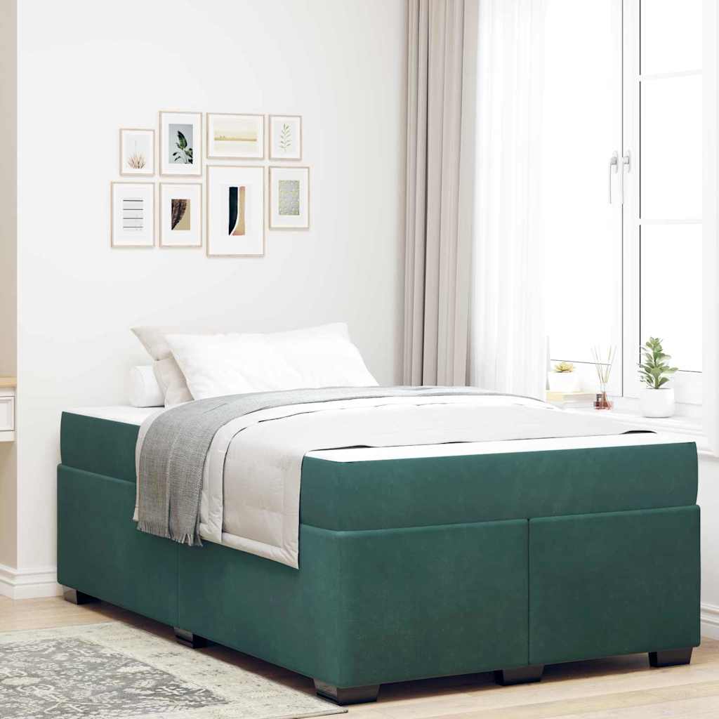 Bedframe met matras Donkergroen 120 x 200 cm Stof is nu te koop bij PeponiXL, paradijselijk wonen!