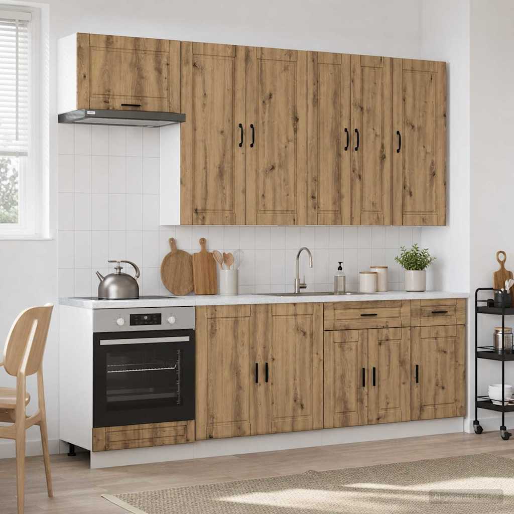 Keukenblok PORTO 8 pcs Artisanaal eiken Bewerkt hout is nu te koop bij PeponiXL, paradijselijk wonen!