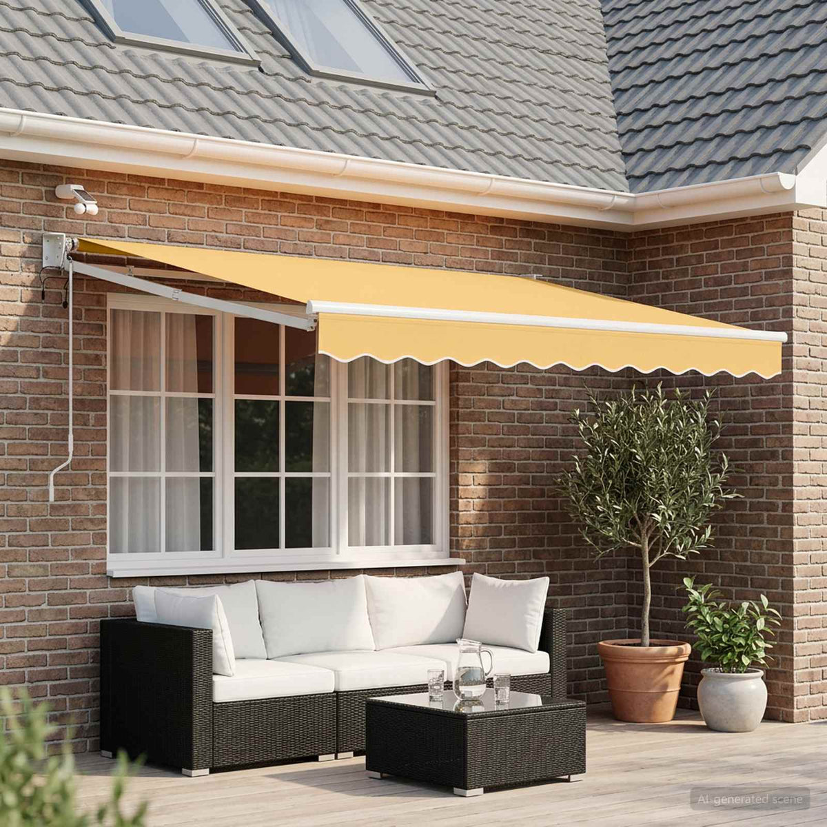 Elektrisch Uittrekbaar Zonnescherm Zand is nu te koop bij PeponiXL, paradijselijk wonen!