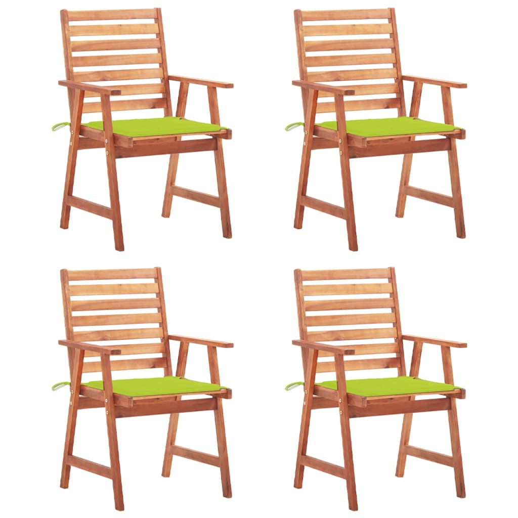 Tuinstoelen 4 st met kussens massief acaciahout is nu te koop bij PeponiXL, paradijselijk wonen!