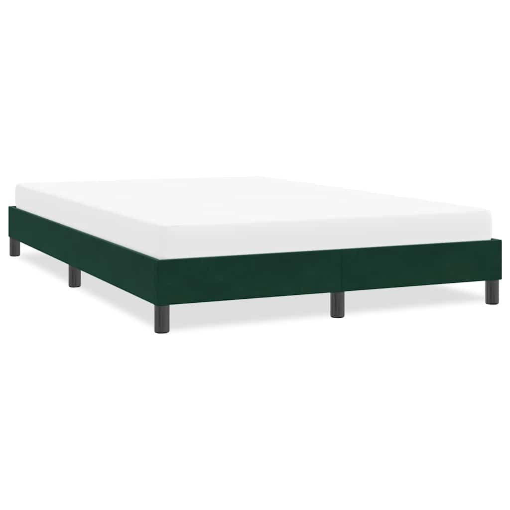 Bedframe zonder matras 140x220 cm fluweel donkergroen is nu te koop bij PeponiXL, paradijselijk wonen!