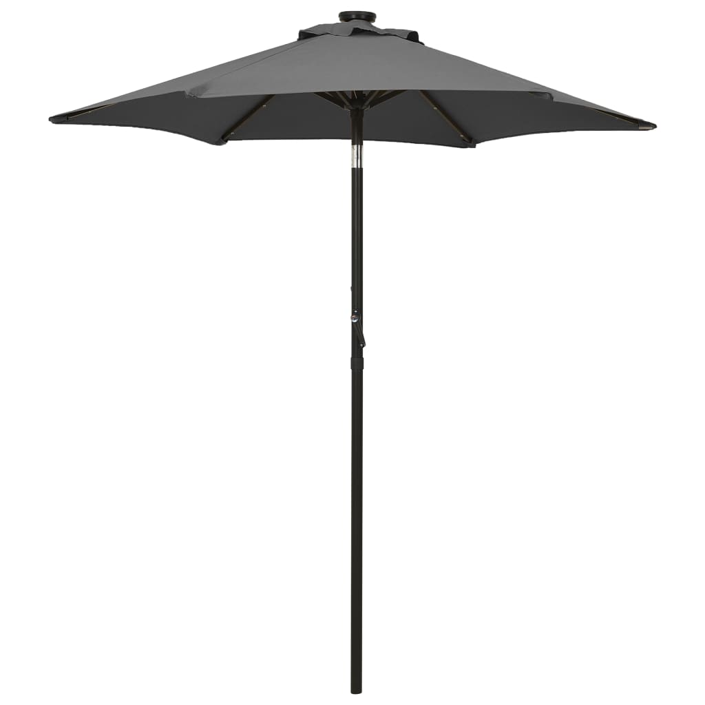 Parasol met LED-verlichting 200x211 cm aluminium antracietkleur is nu te koop bij PeponiXL, paradijselijk wonen!