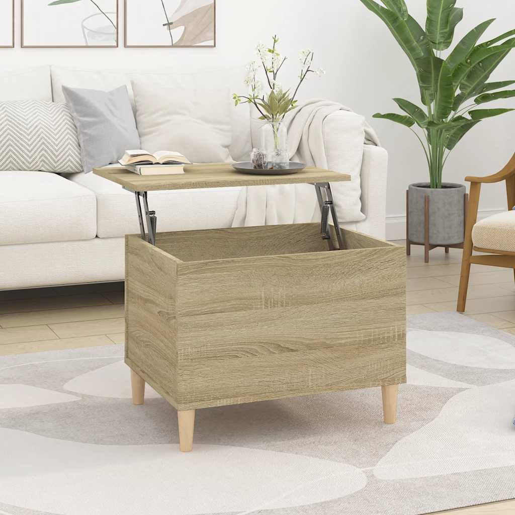 Salontafel 60x44,5x45 cm bewerkt hout sonoma eikenkleurig is nu te koop bij PeponiXL, paradijselijk wonen!