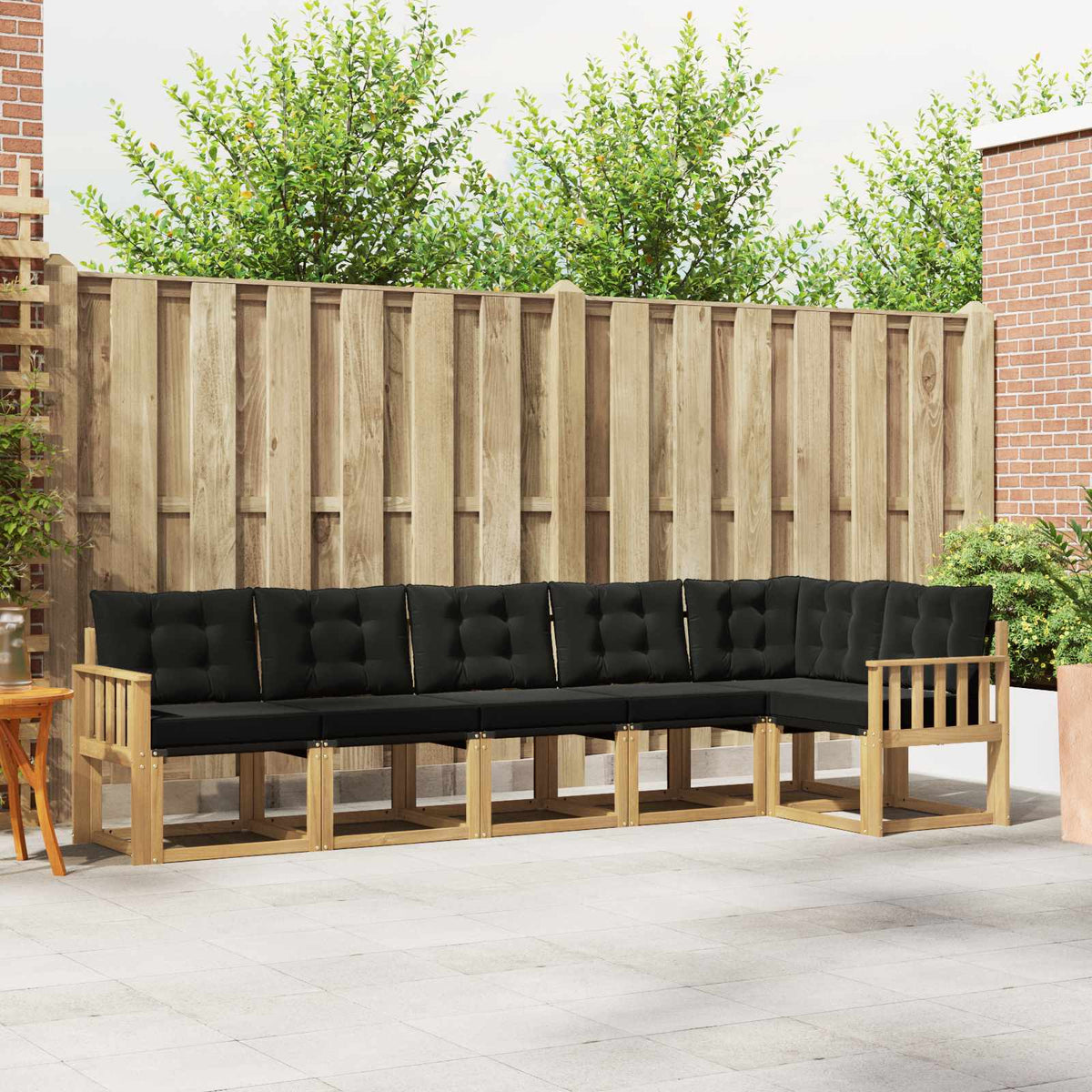 Buiten bankenset met kussen 6 pcs Wit en zwart is nu te koop bij PeponiXL, paradijselijk wonen!