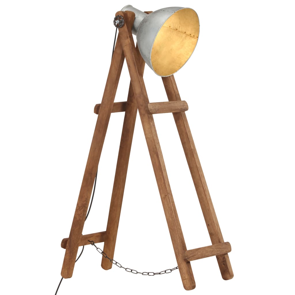 Vloerlamp E27 massief mangohout zilverkleurig is nu te koop bij PeponiXL, paradijselijk wonen!