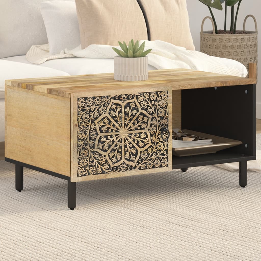 Salontafel 80x50x40 cm massief mangohout is nu te koop bij PeponiXL, paradijselijk wonen!