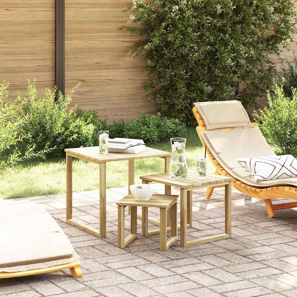 vidaXL Tafel 3 st Naturel 50,5 x 50 x 46 cm Geïmpregneerd grenenhout