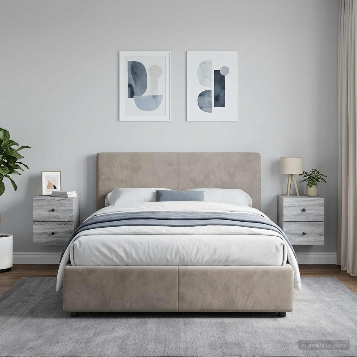 Wandbeugel Bedkast 2 pcs Grijs sonoma 34,5 x 33 x 40 cm is nu te koop bij PeponiXL, paradijselijk wonen!