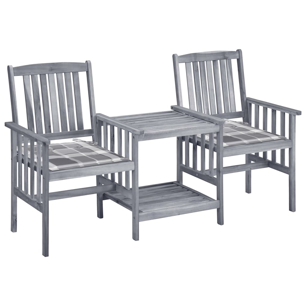 Tuinstoelen met tafeltje en kussens massief acaciahout is nu te koop bij PeponiXL, paradijselijk wonen!