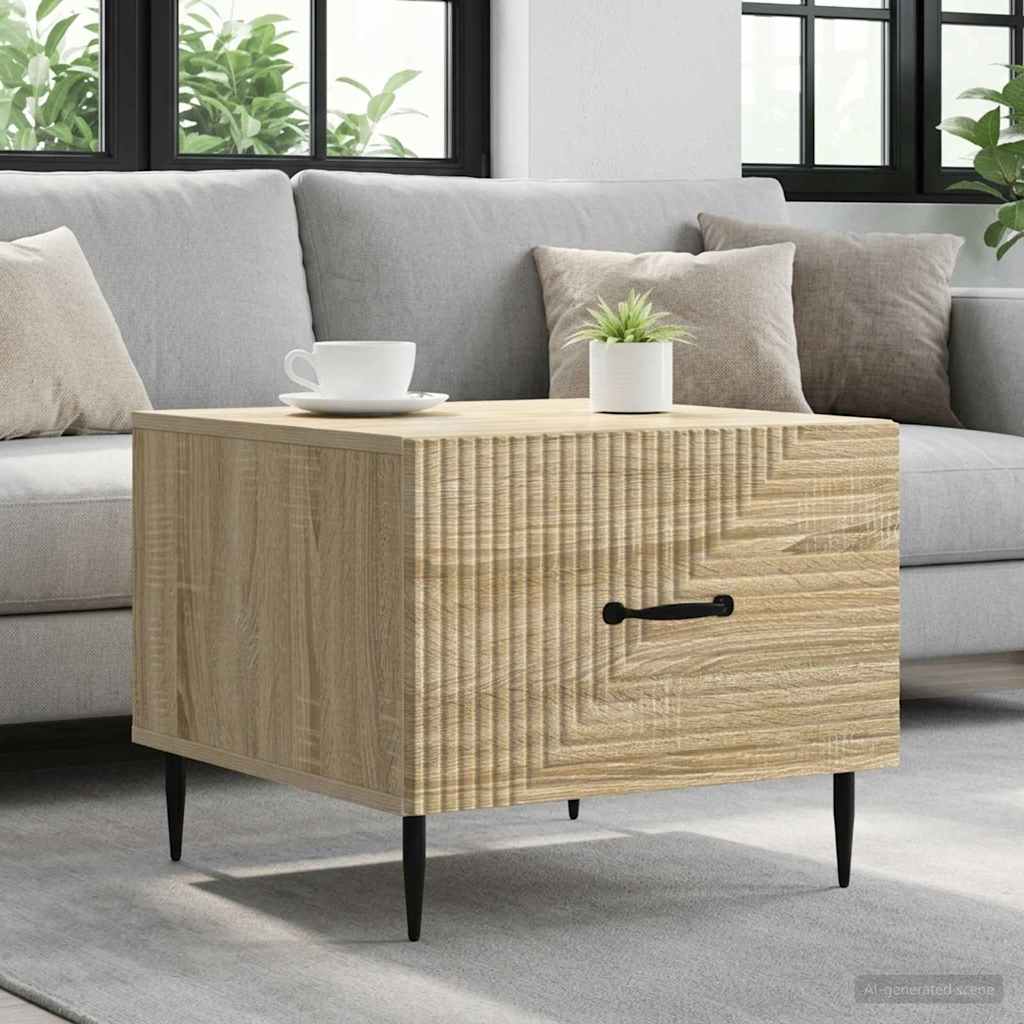 Salontafel met lade Sonoma Eiken 49 x 50 x 40 cm Bewerkt hout is nu te koop bij PeponiXL, paradijselijk wonen!