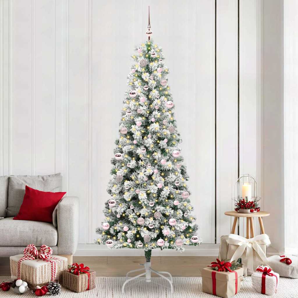Kunstmatige Inklapbare Kerstboom Groen en Wit 240 cm is nu te koop bij PeponiXL, paradijselijk wonen!