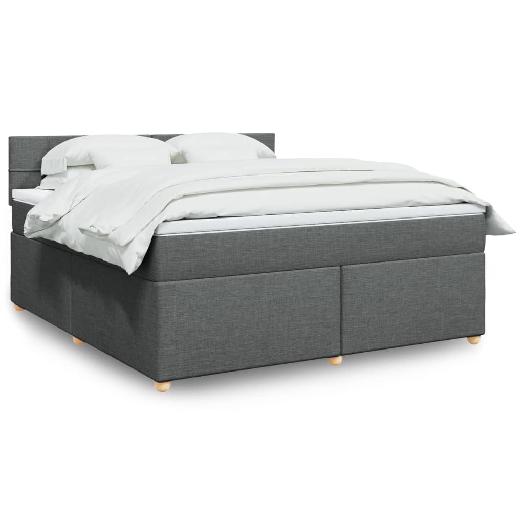 Boxspring met matras stof donkergrijs 180x200 cm is nu te koop bij PeponiXL, paradijselijk wonen!