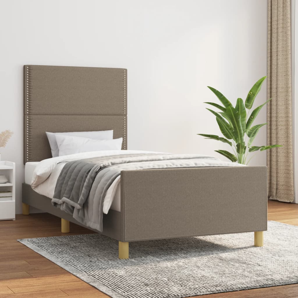 Bedframe zonder matras 100x200 cm stof taupe is nu te koop bij PeponiXL, paradijselijk wonen!