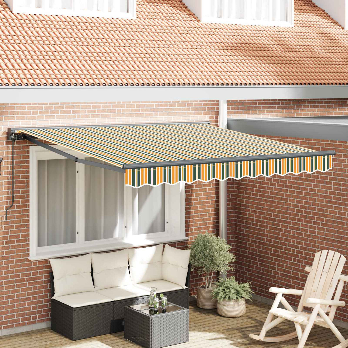 Zijde Frame Groen en Geel 300 x 250 cm Polyester met PU-coating is nu te koop bij PeponiXL, paradijselijk wonen!