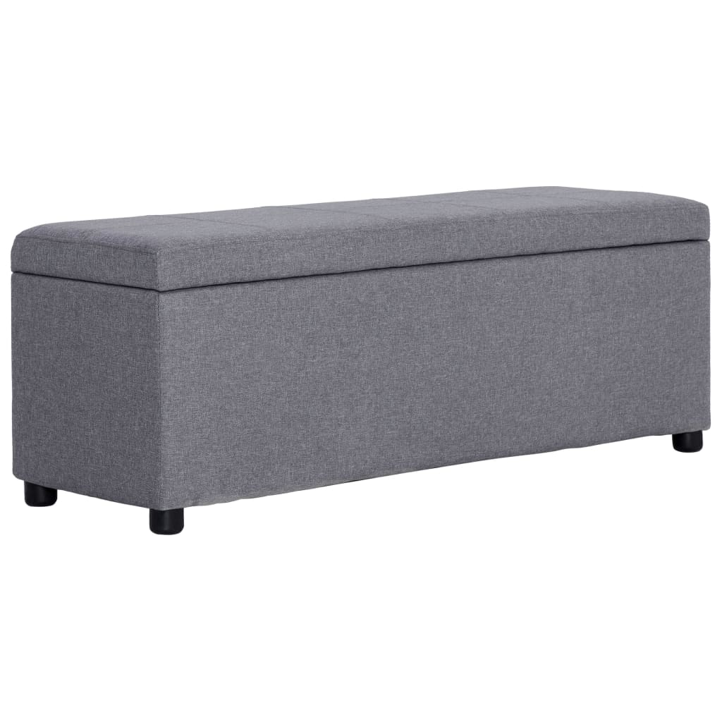 Bankje met opbergvak 116 cm polyester lichtgrijs is nu te koop bij PeponiXL, paradijselijk wonen!