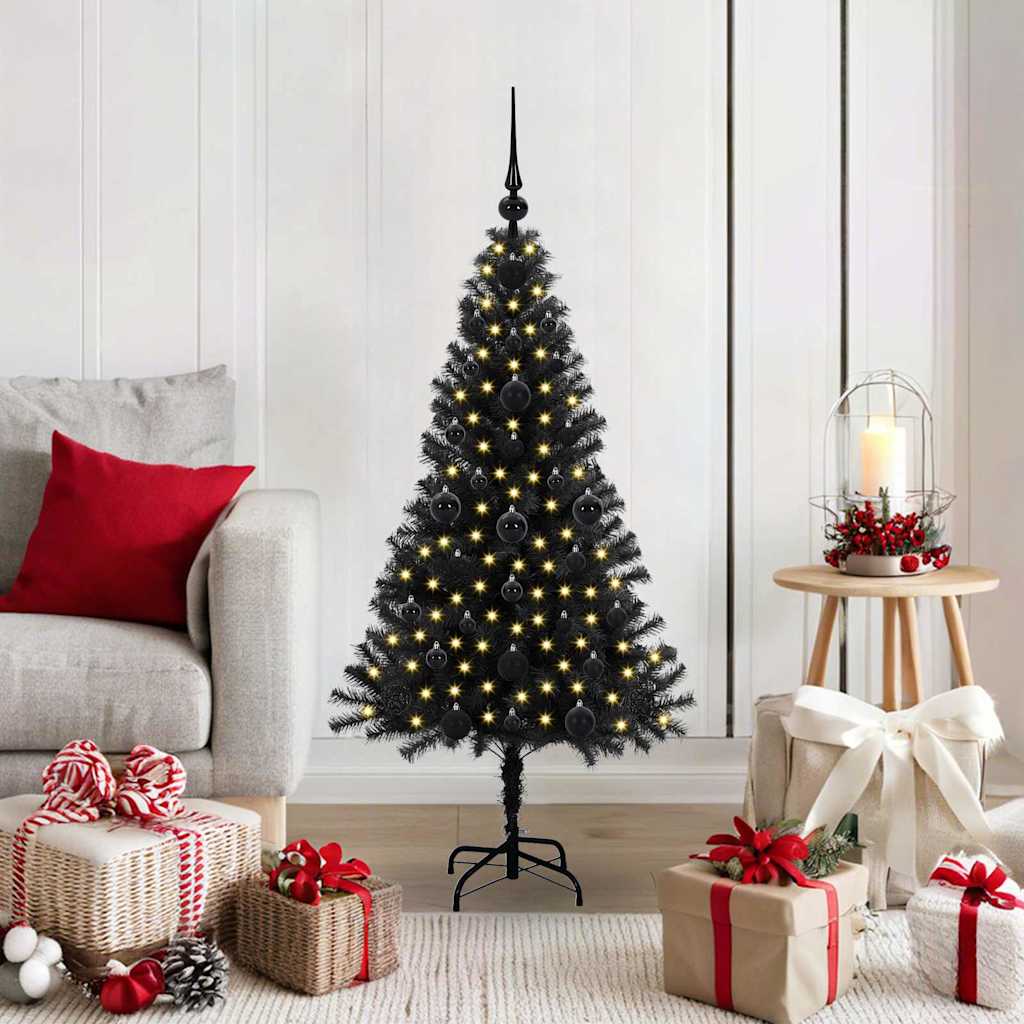 Kerstboom met 150 LED met standaard Zwart 120 cm PVC is nu te koop bij PeponiXL, paradijselijk wonen!