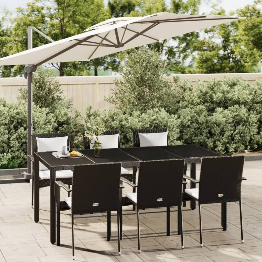7-delige Tuinset met kussens poly rattan zwart is nu te koop bij PeponiXL, paradijselijk wonen!