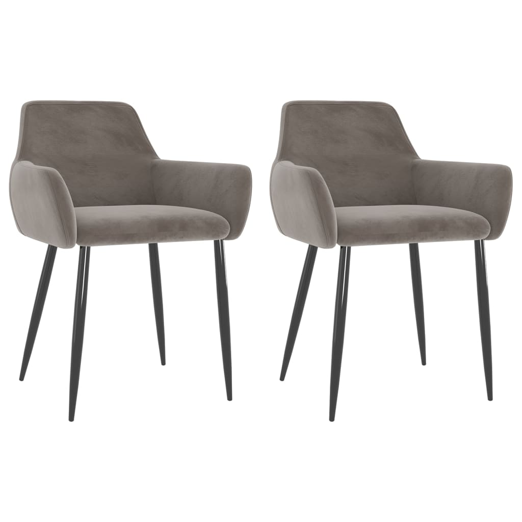 Eetkamerstoelen 2 st fluweel lichtgrijs is nu te koop bij PeponiXL, paradijselijk wonen!