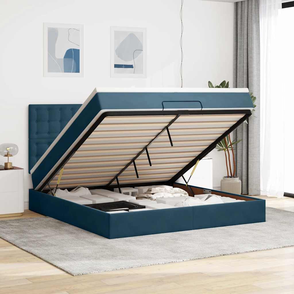 Ottoman bed met matrassen en LED's 180x200cm fluweel is nu te koop bij PeponiXL, paradijselijk wonen!