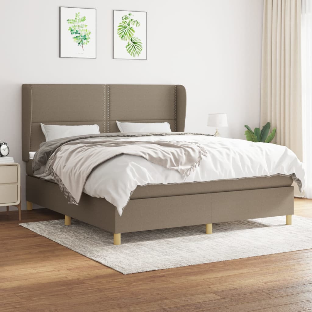 Boxspring met matras stof taupe 180x200 cm is nu te koop bij PeponiXL, paradijselijk wonen!
