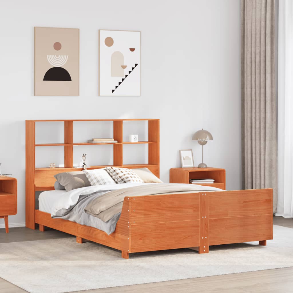 Bedframe zonder matras massief grenenhout wasbruin 140x200 cm is nu te koop bij PeponiXL, paradijselijk wonen!