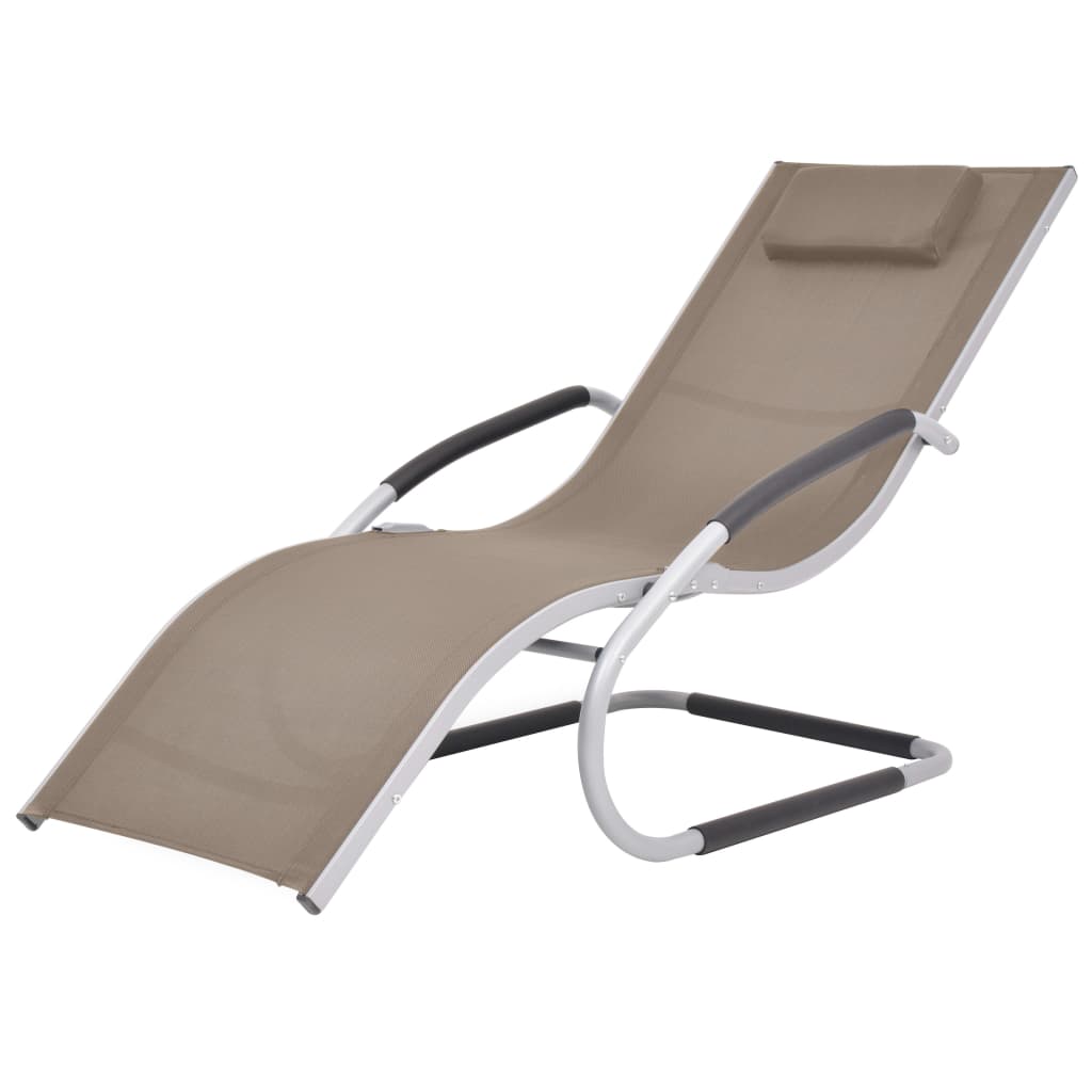 Ligbed met kussen aluminium en textileen taupe is nu te koop bij PeponiXL, paradijselijk wonen!