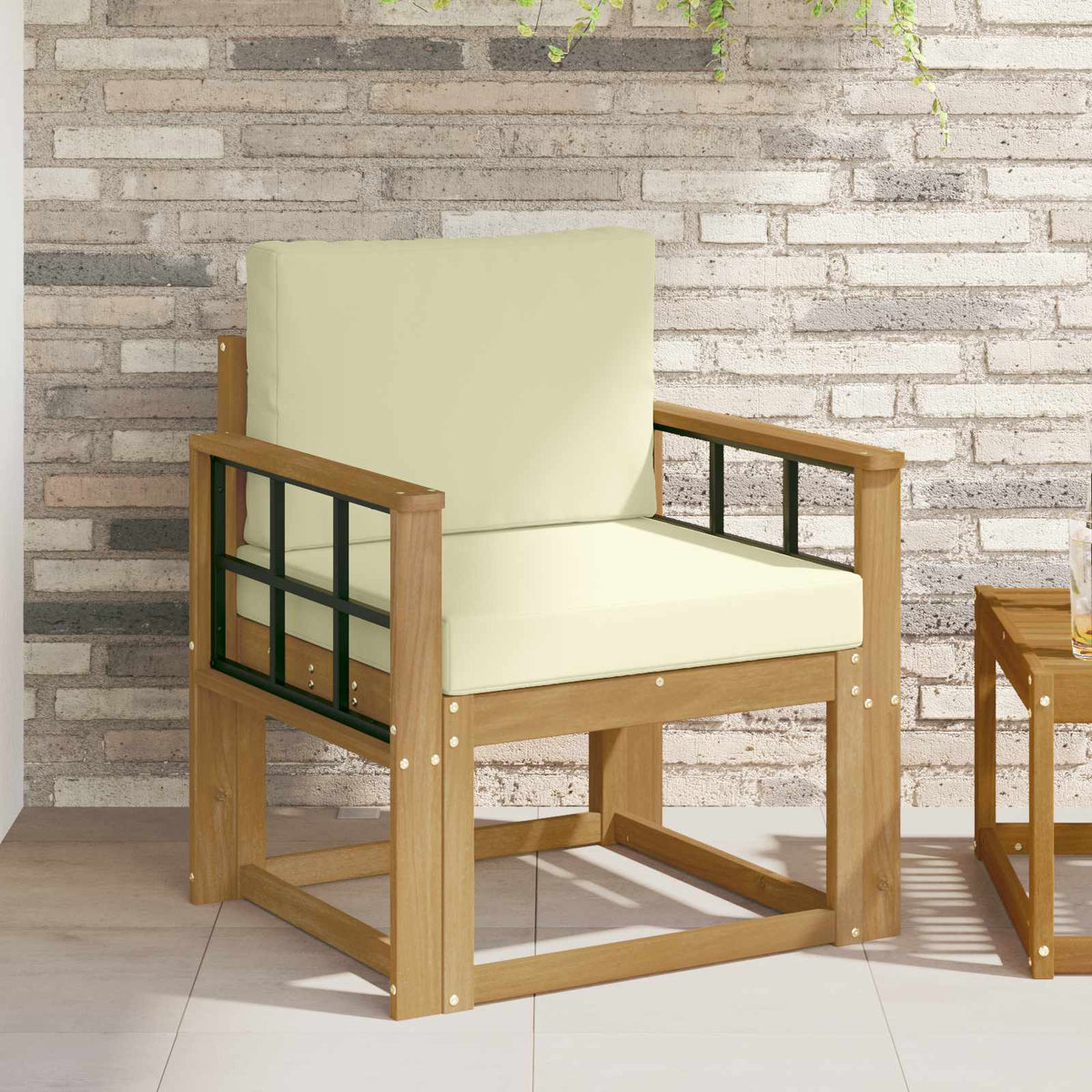 2 Stuk Buiten bankenset Polyester Wit en Crème is nu te koop bij PeponiXL, paradijselijk wonen!