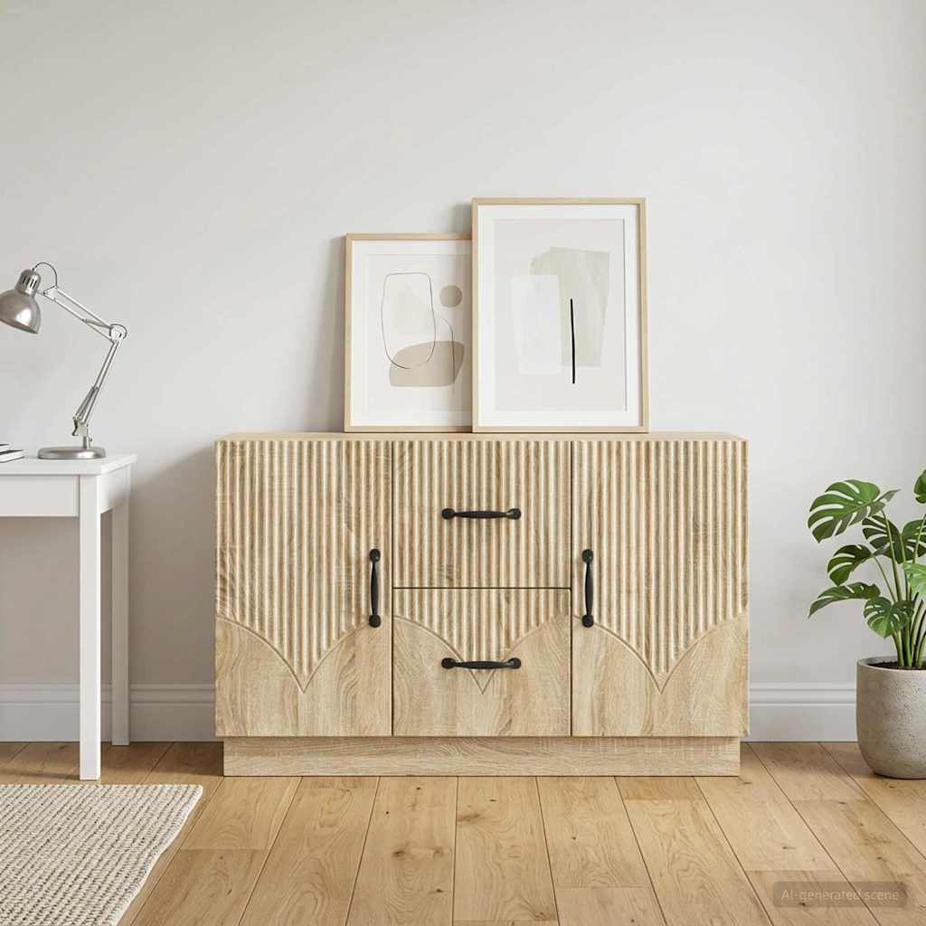 Dressoir met lade Sonoma Eiken 89 x 34,5 x 57 cm Bewerkt hout is nu te koop bij PeponiXL, paradijselijk wonen!
