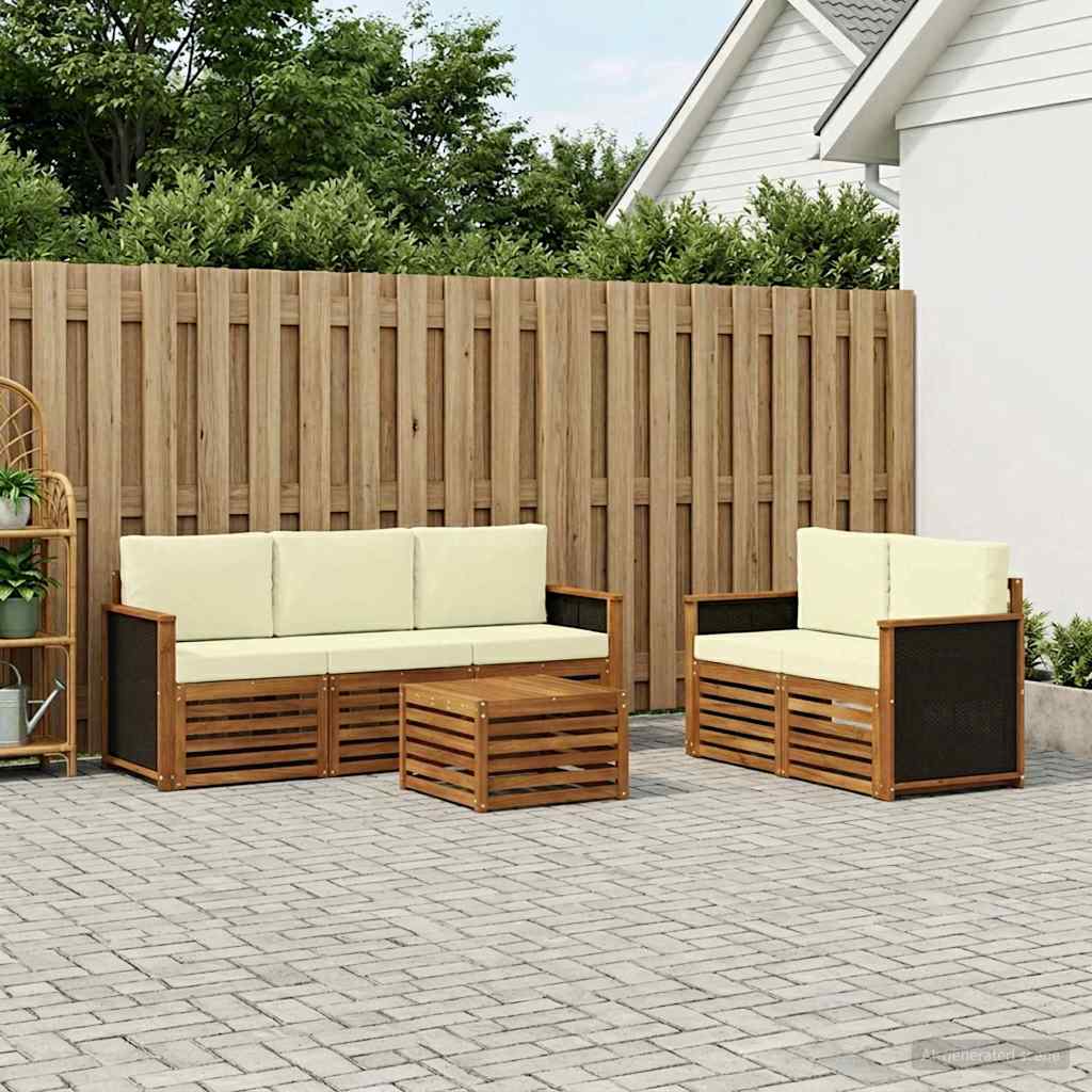 Sofa-Sets met kussen 6 pcs Massief Acaciahout is nu te koop bij PeponiXL, paradijselijk wonen!