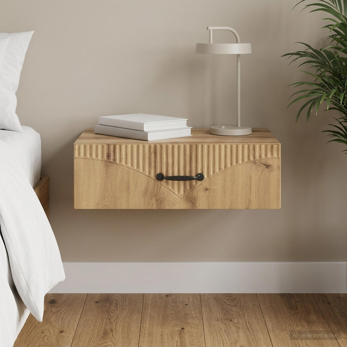 Wandmontage Zijtafel Artisanaal eiken 59 x 34,5 x 17 cm is nu te koop bij PeponiXL, paradijselijk wonen!