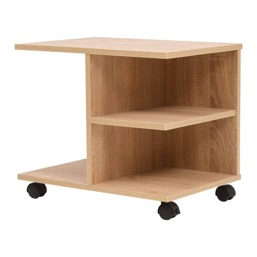 Plankenkast verrijdbaar 50x35x42 cm eikenkleur is nu te koop bij PeponiXL, paradijselijk wonen!