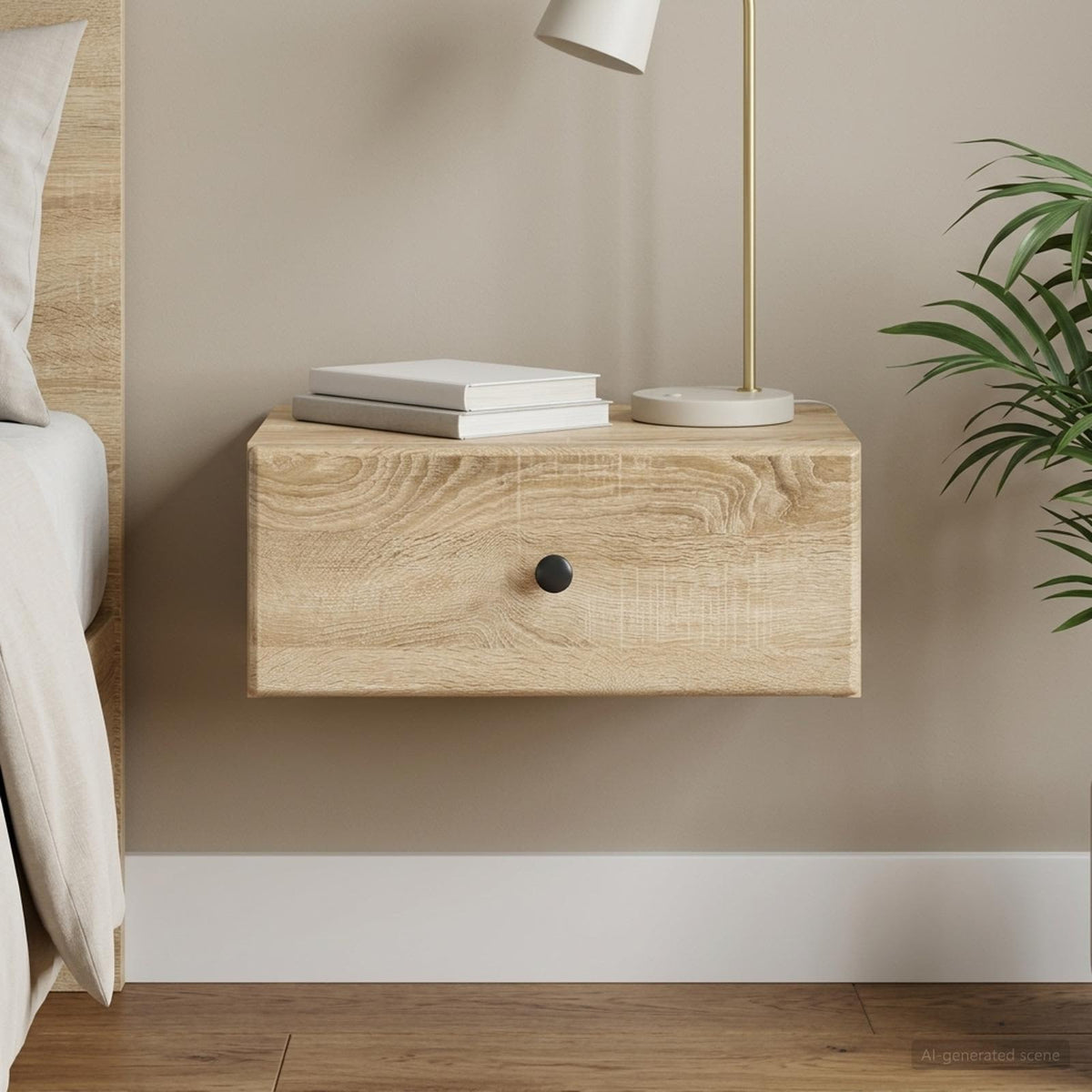 Wandbeugel Bedkast Sonoma Eiken 49 x 34,5 x 20 cm Bewerkt hout is nu te koop bij PeponiXL, paradijselijk wonen!