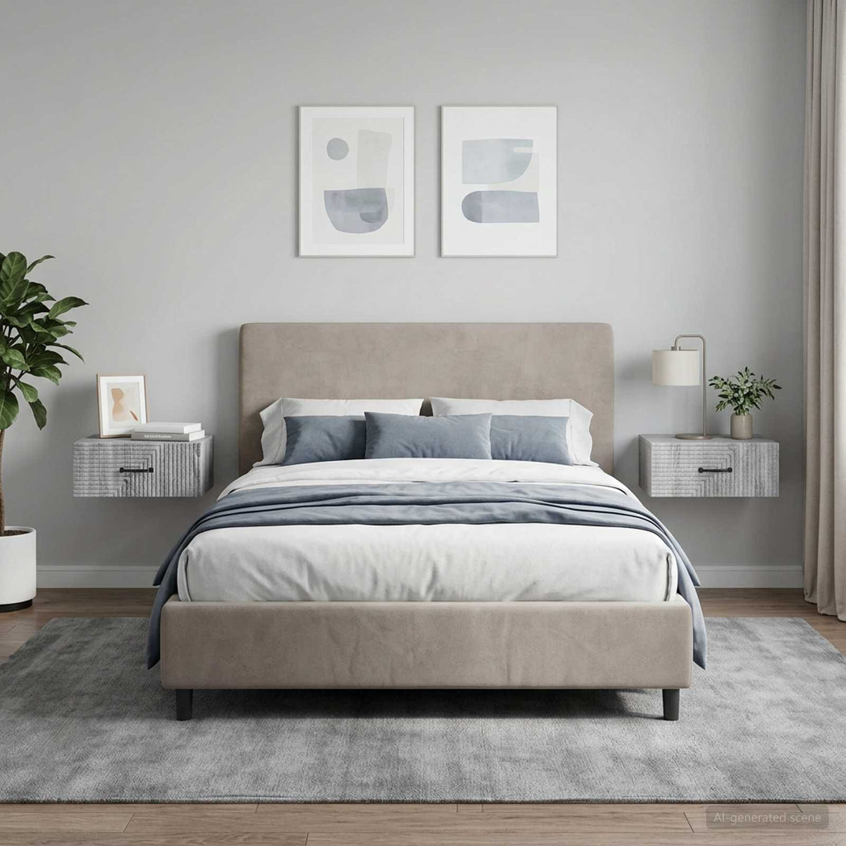 Wandbeugel Bedkast 2 pcs Grijs sonoma 49 x 34,5 x 20 cm is nu te koop bij PeponiXL, paradijselijk wonen!